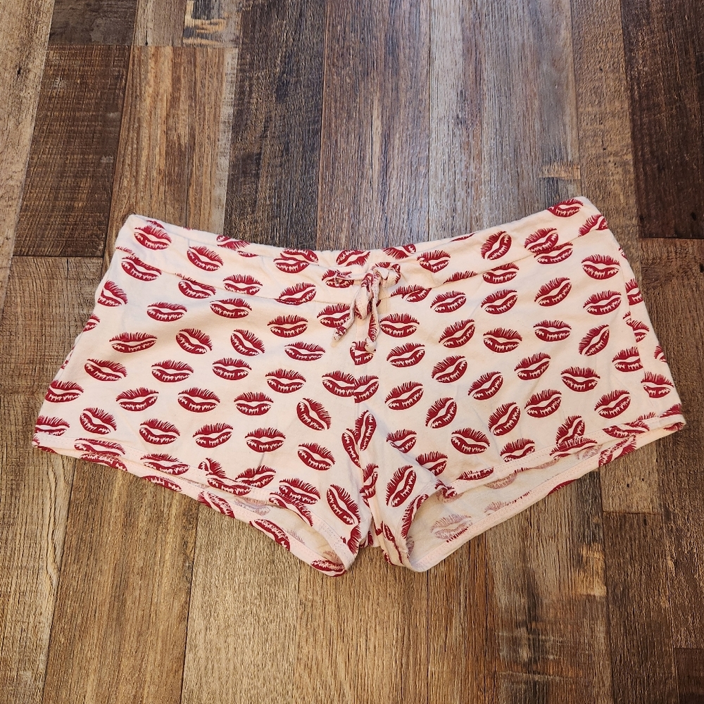 Lip Print Booty Shorts